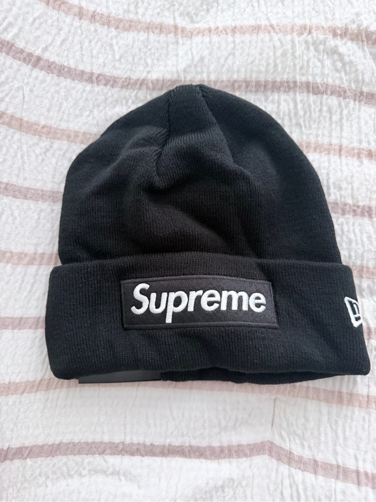 Supreme Other - Supreme Black Beanie with White Embroidered Logo